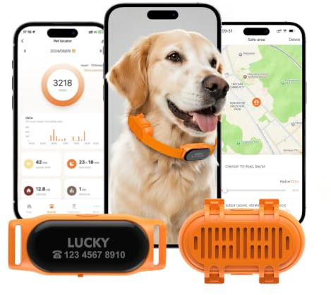 DRRI Dual-Band L1+L5 GPS & AGPS Dog Tracker, 4G Pet Tracker, Anti-Drift Geofence Alert Device, Preloaded SIM Card, 1-Year Data Plan, Smart APP, IP66 for Medium & Large Dogs