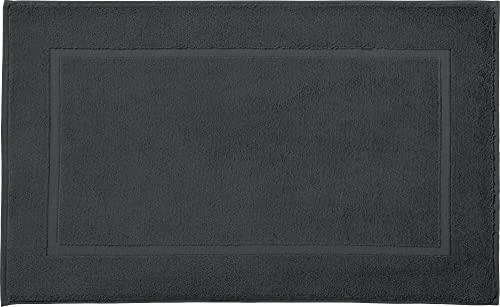 REDBEST Duschvorlage, Badteppich New York anthrazit Größe 50x80 cm - saugstark, sehr strapazierfähig, hautsympathisch, trittweich, 100% Baumwolle