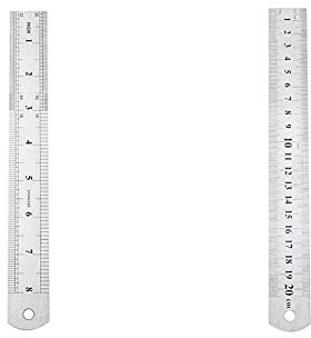 Règle en métal, règle de coupe en acier inoxydable, règle droite, métrique, lot de 2. 20CM