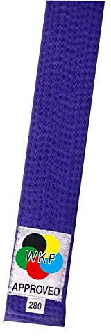 Kamikaze Cinturón de Competición para Karate, 100% Algodón, Rojo o Azul (Azul, 260 cm)