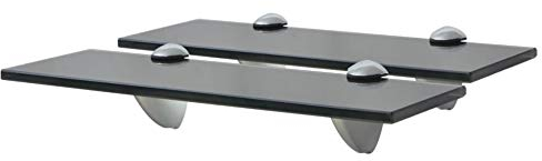 vidaXL 2X Regal Schwebend Wandregal Glasregal Glasboden Glasablage Badablage Wandablage Badregal Ablage Regale Bad Glas 30x10cm 8mm Schwarz