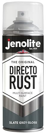 JENOLITE – Peinture aérosol brillante Directorust, peinture multi-surfaces pour bois, métal, plastique, céramique et surfaces rouillées, 400 ml, gris ardoise (RAL 7031)