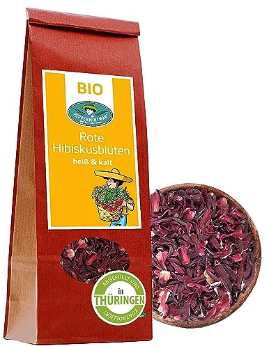 Bio Rote Hibiskusblüten ganz getrocknet 1kg - Hibiskus Früchtetee - Heiß und Kalt - 4 Jahreszeitentee - PEPPERMINTMAN