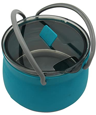 Collapsible Camping Saucepan 750ML (Kettle Folding Pot Silicone Cookware Foldable Small Lightweight)