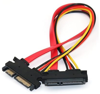 Mugetech SATA 22-Pin (7+15) Male to Female Extension Cable,Sata Power Extension Cable (50cm)