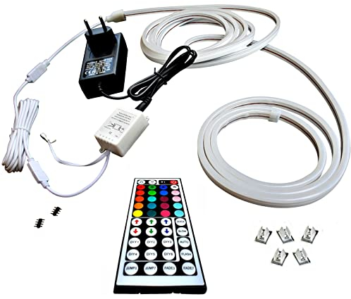 RGB 12V / 230V Netzstecker + Verlängerung LED Streifen Stripe Licht Unterbankbeleuchtung warmweiß Saunabeleuchtung Saunalampe (5m - m/21,39€)