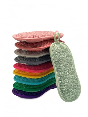LOT DE 15 éponges Vaisselle Lavable - CLEVER SPONGE – Venteo - Non rayant double face La Cuisine antibactérienne en Microfibre éponge nettoie efficacement, toutes Les Surfaces
