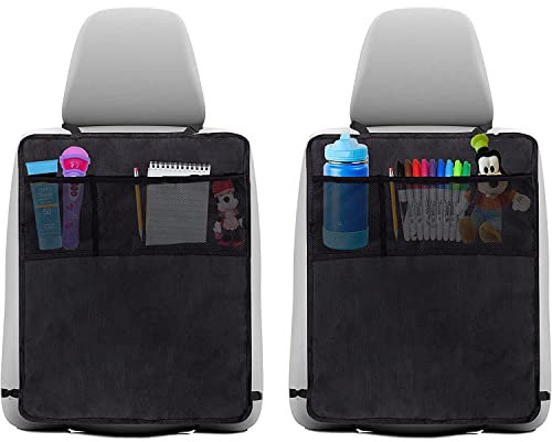 Taylor & Brown Car Seat Kick Mat Protector - Universal Back Seat Protector for Kids, Car Pocket for Baby & Toddlers, Waterproof & Stain Protection for Upholstery - Set of 2 Kick Mats