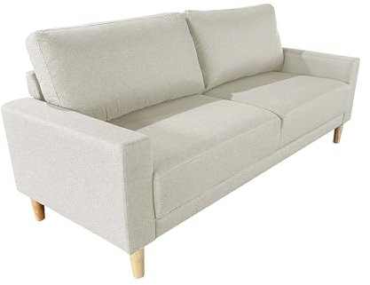 MUEBLIX.COM | Sofá Carlo de 3 Plazas | Moderno Sofá de Salón | Confortable y Tapizado en Tela | Suspensión de Muelles y Correas | Cojín del Asiento y Respaldo de Espuma