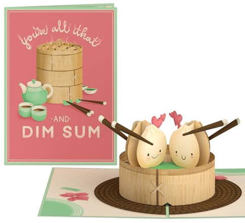 Lovepop Everyday Pop-Up Card for Her, Him, Girls, Boys - 3D Love Greeting Cards - Dim Sum - 5 x 7 - Blank Note Card & Envelope Included