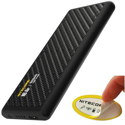 Nitecore NB Air 5 000 mAh ultralätt och smal powerbank, USB-C-port för telefoner, smarta klockor, öronsnäckor, ficklampor och pannlampor