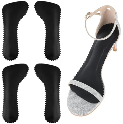JEYORZY Semelles antidérapantes avec amorti en gel - Semelles intérieures de talon auto-adhésives douces pour femmes sandales, noir