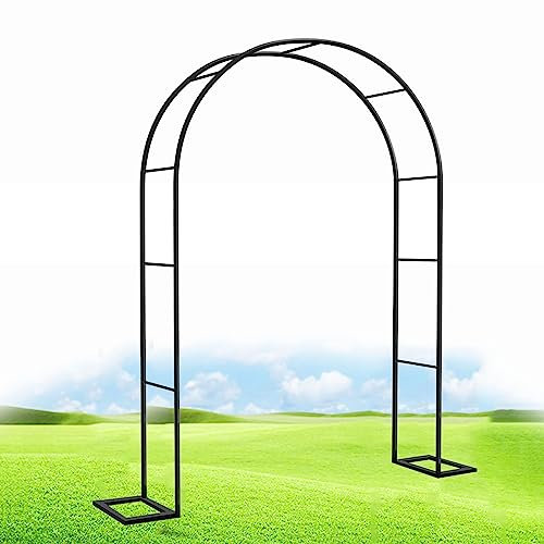 Arco de jardín de Metal Negro - 140/180/240 cm de Ancho y 230 cm de Alto - Enrejado para Plantas trepadoras, Rosales y Enredaderas - Pérgola Decorativa de Exterior para Bodas y Ceremonias en