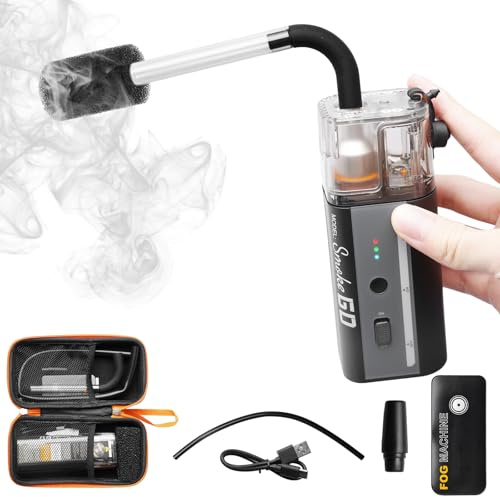 Mini macchina per nebulizzare con telecomando senza fili, 30W, portatile, con batteria, portata di 10m, ricaricabile, macchina per fumo per fotografia, matrimoni, feste e Halloween