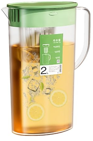 Water Infuser Pitcher, 2L Iced Tea Pitchers with Lid and Infusers, Easy Filtration, Cold Beverage Serveware, Versatile Drink Pitchers for Hot and Cold, Stylish and Functional Design, 19x10x26cm