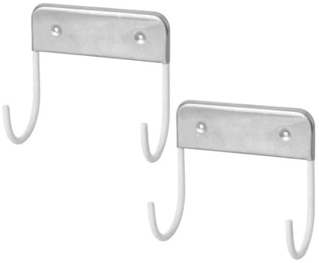 BUGUUYO Gancho De Hierro Resistente para Tabla De Planchar Doble, Estante Multifunción De Acero Inoxidable, Soporte para Planchas Domésticas, Uso Lavandería, Paquete De 2 Unidades Blanco ×w125×h72 Mm