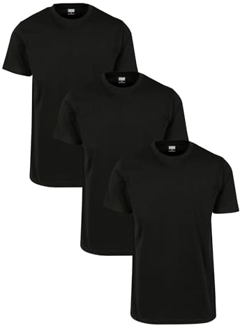 Urban Classics Herr Basic Tee TB2684 T-shirt, Svart, 3XL (3 stycken)