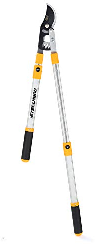 STEELHEAD Strapazierfähige Astschere mit verstellbarem Getriebe-Bypass- und Astschere, ausziehbare Griffe, Ratsche, schneidet bis zu 4,5 cm, Gartenschere, stoßdämpfend, müheloser Support in den USA