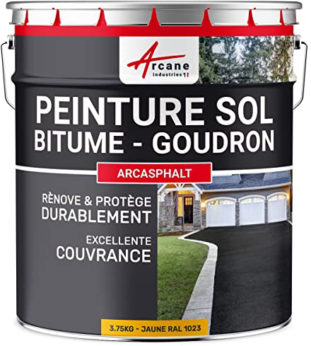 ARCANE INDUSTRIES Peinture, Bitume, Goudron, Asphalte, Macadam, béton, enrobé: Arcasphalt - 15 kg (jusqu'à 30 m² en 2 Couches) Tuile