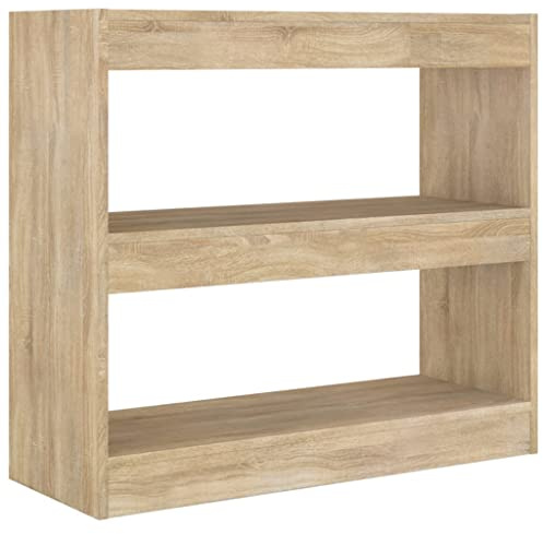 vidaXL Estantería/Divisor de Espacios Armario Estante Separador Partición Pantalla de Privacidad Mueble Librería Color Roble Sonoma 80x30x72 cm