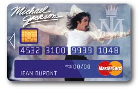 COPPIA - Adesivo per carte di credito - Michael Jackson 2 - COPPIA - Distinguiti personalizzando la tua carta di credito a basso prezzo - Fabbricazione francese 8 x 5 cm