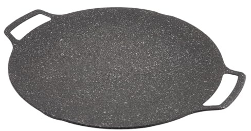 Round Griddle Grill Pan, Nonstick Teppanyaki Pan Aluminum Alloy Korean BBQ Grill Pan for Home Camping Stovetop BBQ Grill Plate for Indoor Outdoor Cooking, Good Thermal Insulation (Universal Type 36cm)