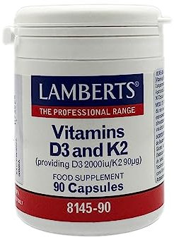 Lamberts Vitamina D3 2000ui + K2 90ug - 90 Cápsulas