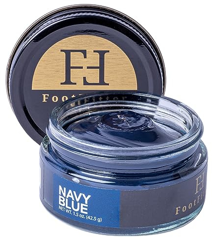 FootFitter Best Premium Shoe Cream Polish, Restore, Clean & Shine Shoes and Boots – MADE IN USA (1.5 oz.) Navy Blue