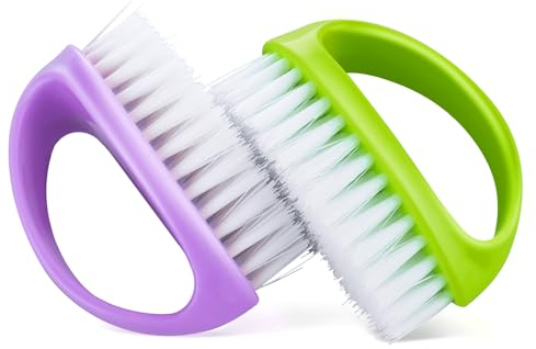 Amaxiu Spazzole per unghia, 2 pezzi, con impugnatura resistente, per la pulizia profonda, per meccanici, giardinieri, mani sotto unghia