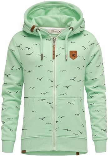 REPUBLIX Damen Sweatjacke Hoodie Sweatshirt Pullover Zipper Jacke RD-024 Mint L