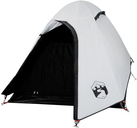vidaXL Campingzelt 2 Personen, Kuppelzelt mit Reißverschluss, Camping Zelt mit abnehmbarem Außenzelt, Trekkingzelt Outdoor Zelt, Weiß TAFT