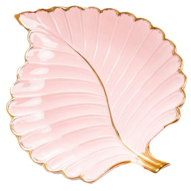 Holibanna Jewelry Trays for Display Gold Rim Cutlery Plate Creative Jewelry Plate Dish