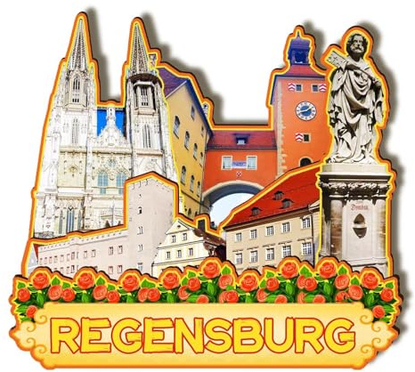 Orlaybar Regensburg Deutschland Dekorativer Magnet 3D-Kühlschrank Stadt Reise Souvenir Touristengeschenke Handarbeit Handwerk Kühlschrankmagnet Heimdekoration -805