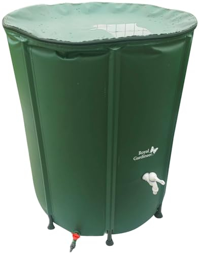 Royal Gardineer Wasserfass: Faltbare Regentonne mit Deckel, 750 l, 620 GSM-PVC, Schlauchanschluss (Gartenfaß, Faltbare Gartentanks, Gartenschlauch)
