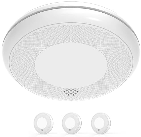 RUNIDUR Rilevatore Combinato di Fumo e CO, Rilevatore di Fumo Autonomo di Monossido di Carbonio, Sensore Accurato con Batteria di 10 Anni, Pulsante di Test, 3 Pezzi