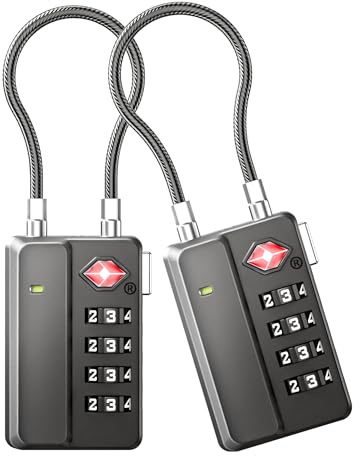 LUGGEX Suitcase Locks, Luggage Locks, TSA Approved Luggage Locks,GunBlack,2