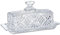 HDCRYSTALGIFTS Butterdose mit Kristallüberzug, 20 cm, klassisches Glas, 2-teiliges Design, Butterbehälter mit Deckel, Butterhalter, spülmaschinenfest