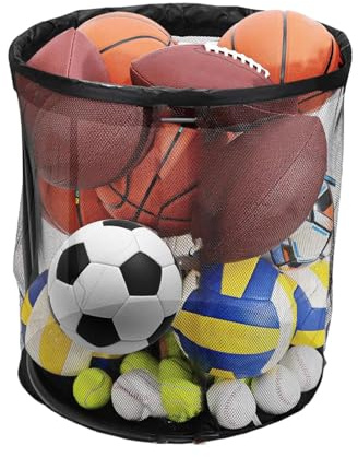 Container di stoccaggio a - Cestino di grande capacità, cestino sportivo portatile | Porta 'attrezzatura da giardino per garage per esterni, rete di stoccaggio di attrezzatura atletica fless