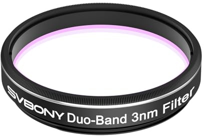 SVBONY SV220 Teleskopfilter, H-Alpha & OIII, 3 nm Dual-Band 3,2 cm Nebelfilter, Schnitttiefe OD5, minimales Halo-Beschichtungsdesign, Spitzendurchlässigkeit 85%, für tief-Sky-Objekte, Astrofotografie