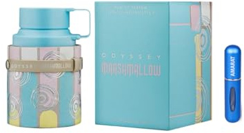 Perfume Odyssey Marshmallow EDP 100ml, Perfume Árabe Femenino Duradero Incluye Atomizador, Fragancia Floral Frutal Dulce y Cremoso con Notas de Manzana Fresa Malvavisco Vainilla y Ámbar (Marshmallow)