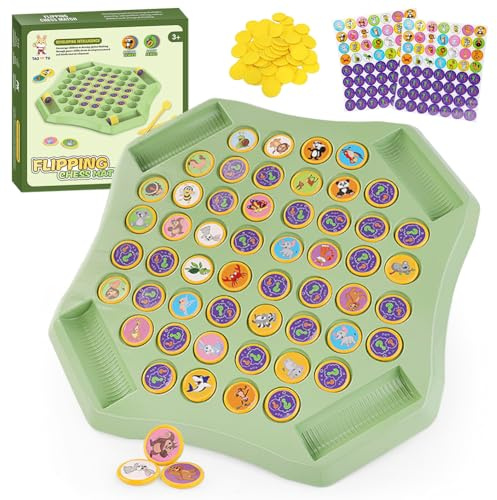 Flip Chess Memory, Flip Board Matching Gioco, Gioco di Scacchi Frutta Memory, Attività Educative Per Sviluppare Logica, Gioco di Memoria Portatile per Famiglia e Amici