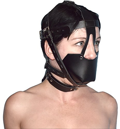 Honeylust - Museruola BDSM Bavaglio chiudibile – imbracatura bavaglio con pallina in silicone, vaschetta raccoglitrice & collare, maschera bavaglio per coppie & amanti del feticismo