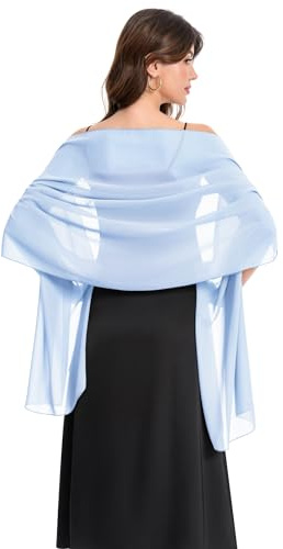 Baoqiya Chiffon Shawls Scarves Wraps for Bridal Wedding Party Evening Dress and Special Occasion Dresses