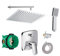 vanvilla Duschsystem mit Unterputz Duscharmatur von Hansgrohe Logis Einhebelmischer und vanvilla Regendusche mit Armatur, Duschkopf eckig, Dusch-SET HGE100 poliert
