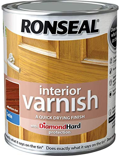 3X250ml Quick Dry Satin Interior Varnish - Medium Oak