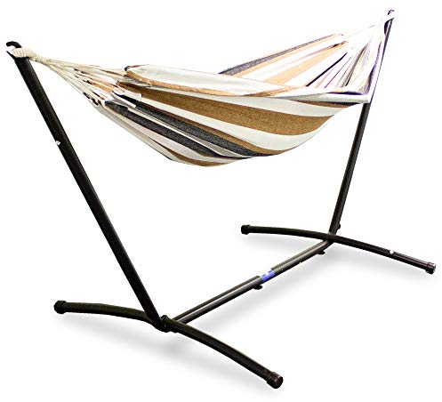 Lacestone Hängematte mit Gestell Hängeliege Relaxliege Outdoor Indoor 180x140 bis 120Kg (Capri)