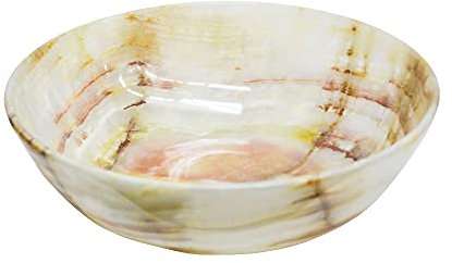 Fuente cuenco de alabastro egipcio piedra natural tallada a mano en Egipto. Diámetro 20 cm altura 6 cm