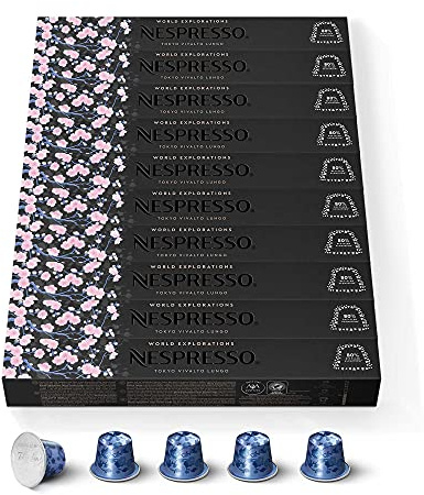 Nespresso Original – 100 cápsulas Tokyo Vivalto Lungo – Intensidad 6 – Para Lungo – (10 fundas de 10)