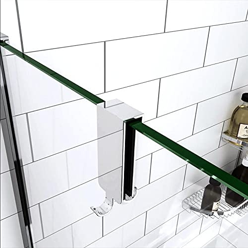 32x18x75mm AICA gancho/colgador mural de ducha doble Vieste，soporte toallas pared,acero inoxidable para MAMPARA o PARED DE 8-10 MM，Plata