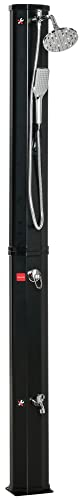 Outsunny Solardusche 35 Liter Solar Gartendusche mit Wasserhahn Duschkopf Handbrause, bis 55 °C, Aussendusche ohne Stromanschluss Pooldusche Campingdusche Regendusche warmes Wasser